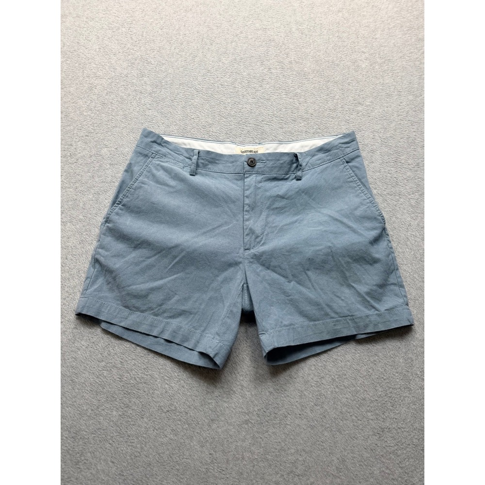 Goodthreads Mens Light Blue Chino Shorts Size 32 Cotton Blend Casual Flat Front
